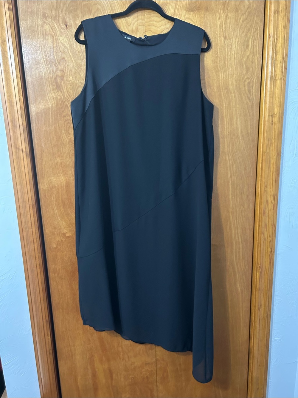 Alfani Black Asymmetrical Sleeveless Shift Dress